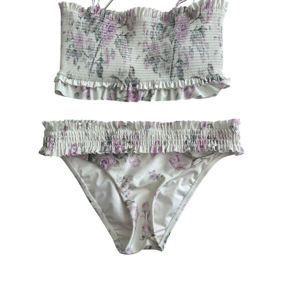 SEA & VIOLET Floral Two Piece Bikini Swimsuit Size Small - Picture 5 of 6